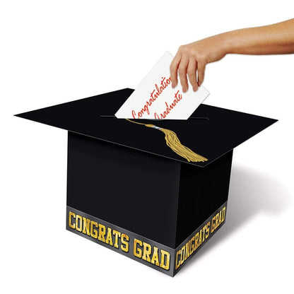 Grad Cap Card Box (black) Party Accessory  (1 count) (1/Pkg)