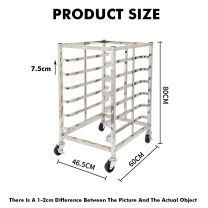Quick Rack for Baking Pans,Heavy-Duty Bread Pan Baking Rack with Wheels, 6-Tier Rolling Rack for Home & Commercial Use, Sturdy Flat Casters, 80x46.5x60cm - Ideal for Bakeries & Kitchens
