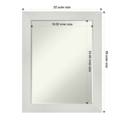 Amanti Art White Bathroom Mirror for Over Sink, 28x22 Mosaic White Rectangle Vanity Mirror, Medium Casual Frame, Hangs Horizonally and Vertically, Bathroom Wall Decor, Petite Bevel Edge