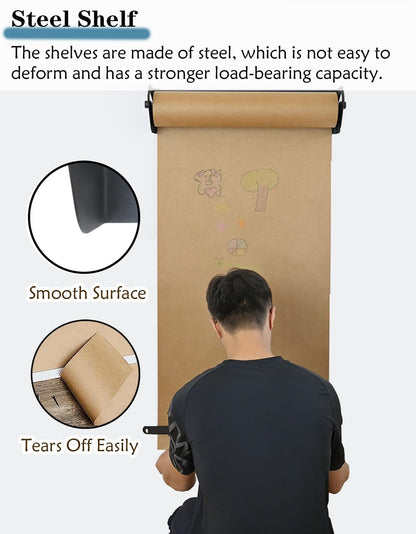 UWYTGF Kraft Paper Roll Dispenser and Cutter 51 Inch, Wall Mounted Butcher Paper Holder with 50M Paper Roll, Hanging Paper Rack for Bakery/Cake Shop/Business - Daily Specials