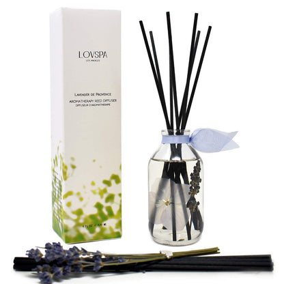 LOVSPA Reed Diffuser Set, Smoked Vanilla Scented Oil Diffuser with Sticks, Home Fragrance Accessories for Bathroom Shelf Decor, Aroma Diffusers for Home or Office Fall Decor, USA Made