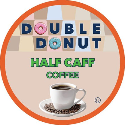 Double Donut Coffee - Half Caff Coffee Pods for Keurig - Medium Roast, 80 Count Single Serve Pods