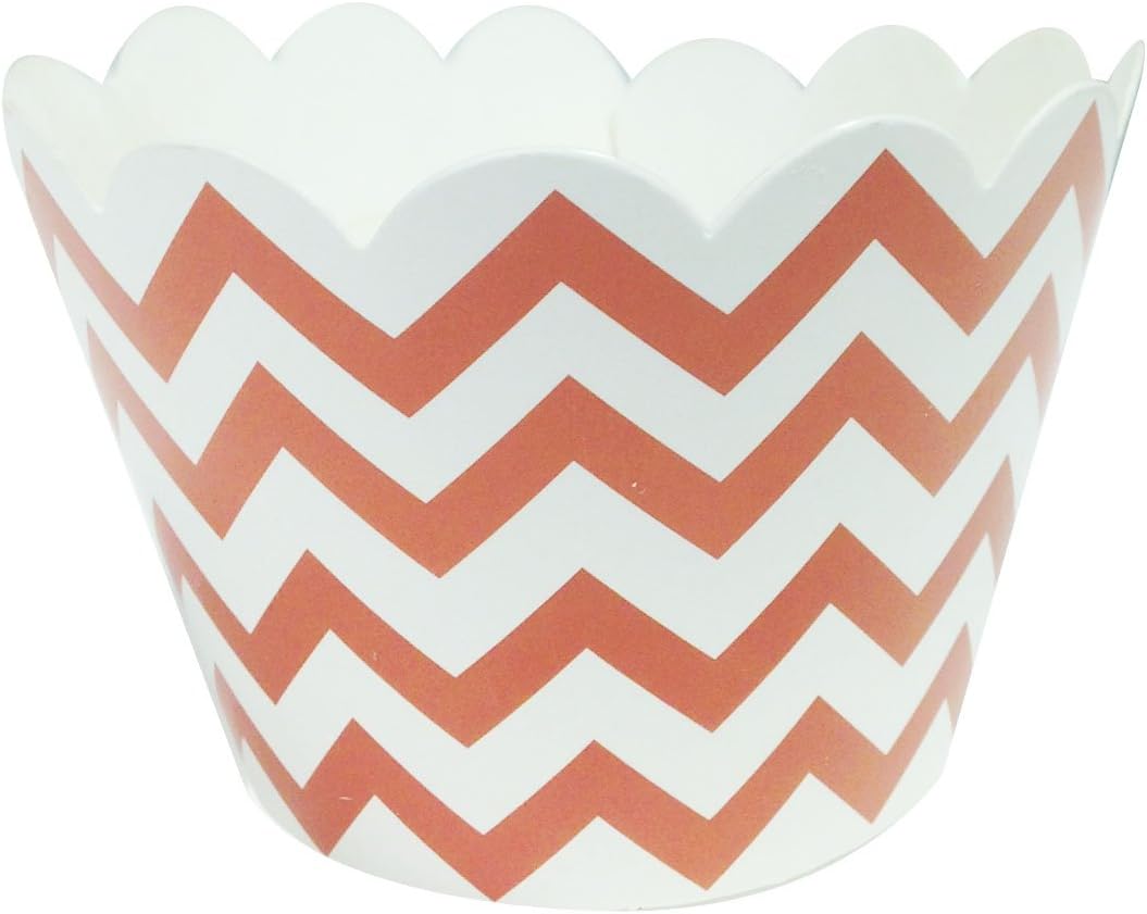 Wrapables Chevron Cupcake Wrappers, Standard Size, Set of 20, Orange