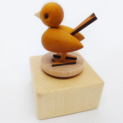 Cute Little Bird Mini Music Box, Wooden Mechanical Music Box Gift for Boy Girl Friends Singing
