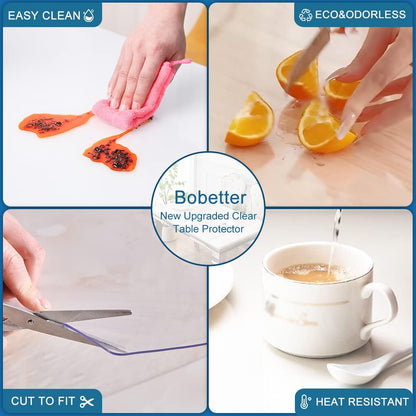 Bobetter Countertop 17x63 Clear Plastic Protector Wood Furniture Table Topper Protective Cover Dining Living Room PVC