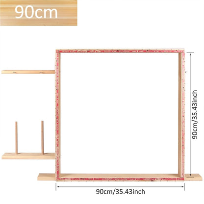 Cross Stitch Frame Rug Tufting Frame Wooden Making Kit Tabletop Display DIY Crafts Table Stand Tapestry Tool(90cm-1Kit)
