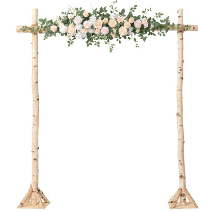 Ling's moment Wedding Arch Flowers - 6.5FT Floral Garland for Ceremony Arbor Backdrop Decoration - Artificial Rose Floral Swag for Sweetheart Table Birthday Party, Baby Shower, Blush Pink