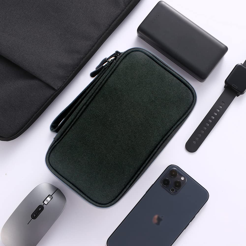 DDgro Travel Accessories Organizer Electronics Pouch for Keeping Certificates Charger/Power Bank/Cables/Mouse/Earphone (Medium, Black)