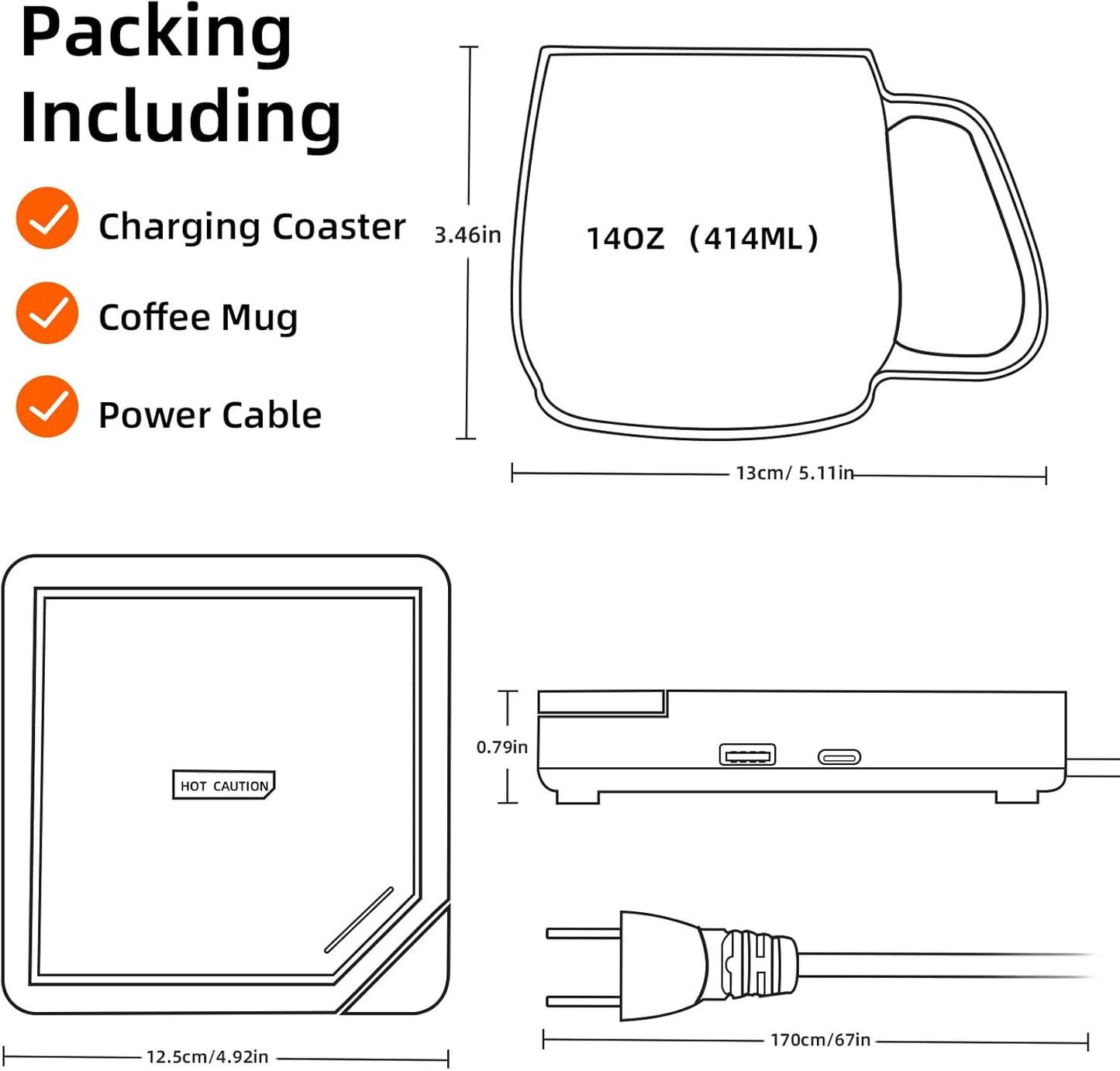 Set: 131F/55C, Coffee Mug Warmer Coffee Warmer for Desk Auto Shut Off Candle Warmer Plate Coffee Cup Warmer Heated