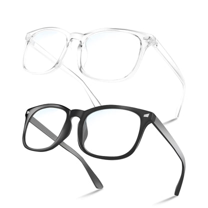 NZKNP Blue Light Glasses for Woman Men,Bluelight Glasses Womens,Blue Light Blocking Clear Black Fake Gaming Glass Accessories Computer Glass