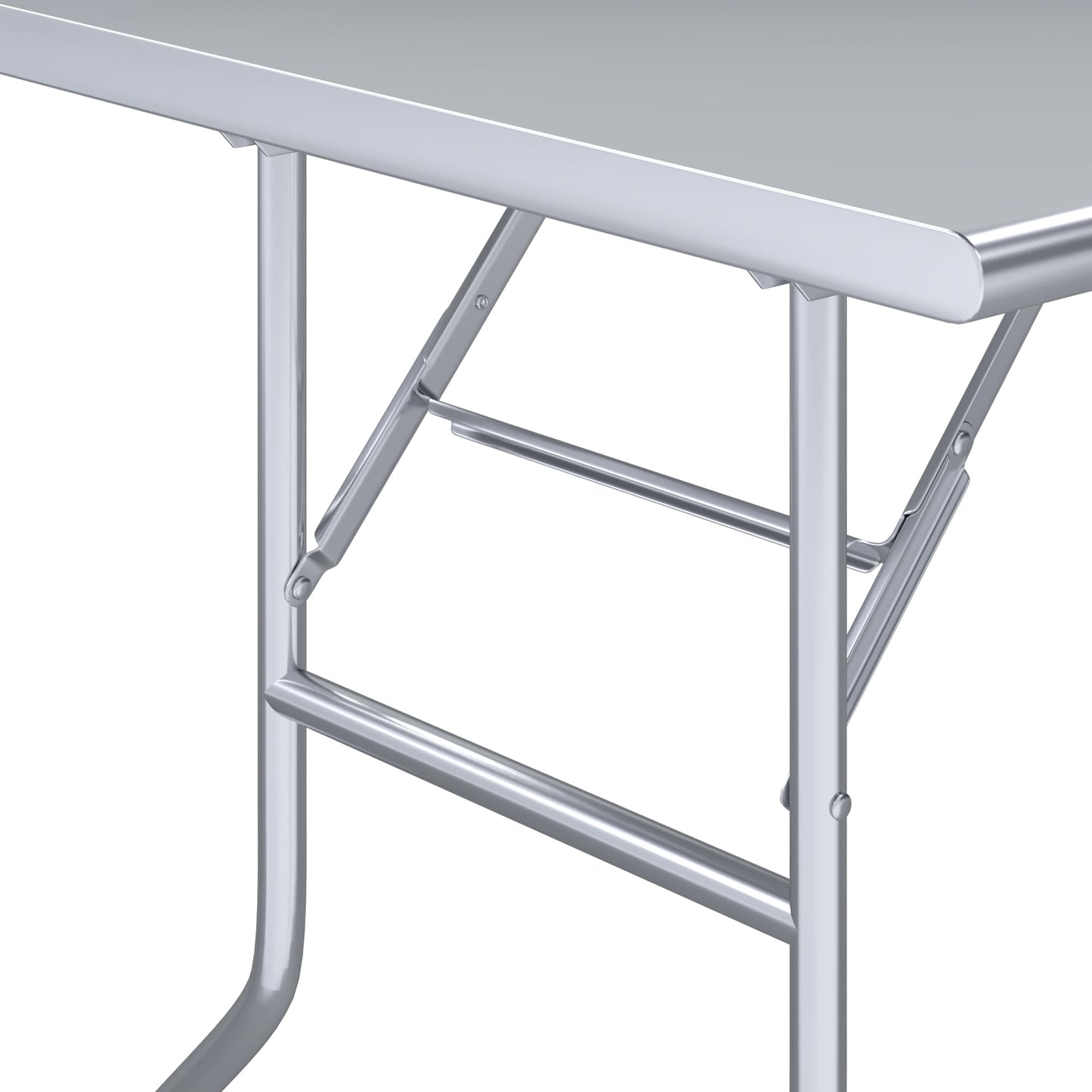AmGood 24 in. x 60 in. Stainless Steel Open Base Folding Utility Table
