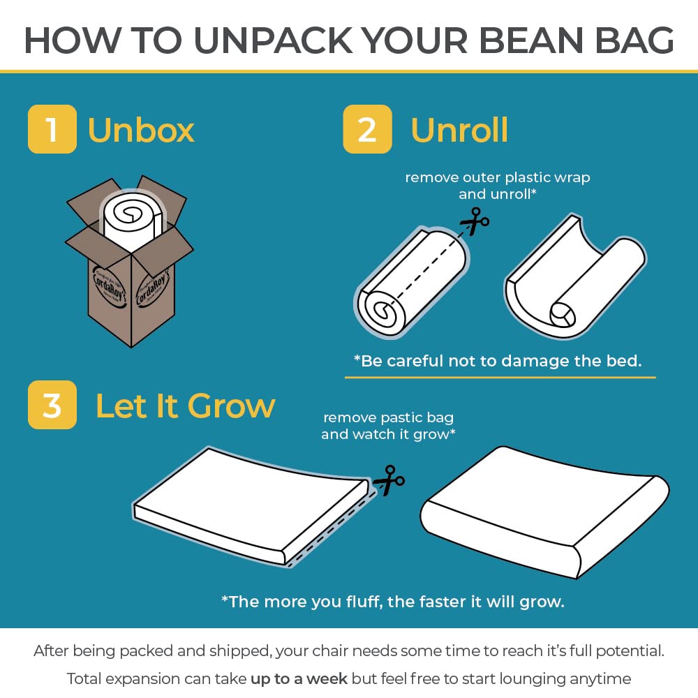 CordaRoy's Chenille Bean Bag Chair, Convertible Chair Folds from Bean Bag to Lounger, As Seen on Shark Tank, Espresso - Queen Size