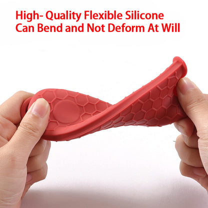 4 Pieces Silicone Hot Tool Holder Heat Resistant Potholder Cookware Handle Non Slip Rubber Pot Holders Handles Grip Covers for Cast Iron Skillet Silicone Cooking Kitchen Suits