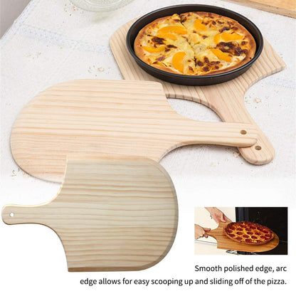 EMVANV Pizza Tray,Wooden Pizza Board with Handle for Homemade Pizza,Cutting Fruit Vegetables, Breads,Cheese and Serving Board(size:10 Inch), as picture show