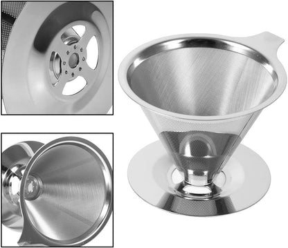 Coffee Filter Cup, fosa 1Pc Stainless Steel Coffee Cup Filter for Pour Over Coffee Makers