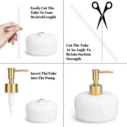 Plastic Soap Dispenser Pump Replacement for Standard 28/400 Thread Size for Your Lotion or Dish Soap Refill Dispenser Kitchen Bathroom 2 Pack(Gold)