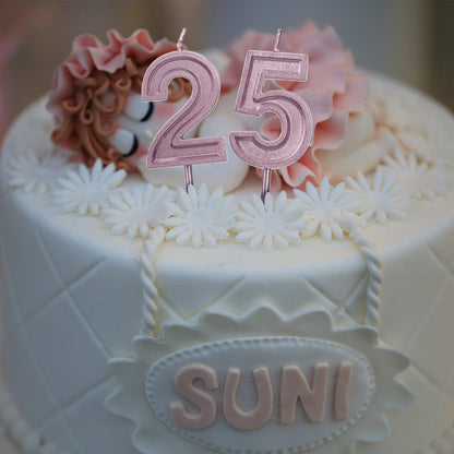 Luter Rose Gold Glitter Happy Birthday Cake Candles, Number 9 Birthday Candle Cake Topper Decoration for Party