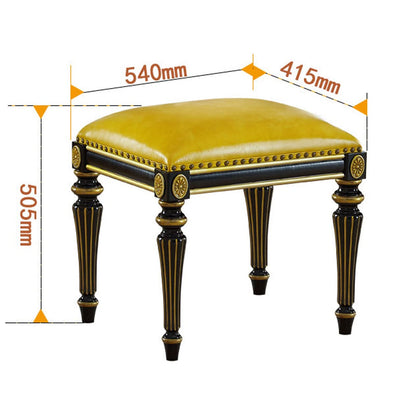 GAZOGJ Leather Piano Bench, Exquisitely Carved Solid Wood Stool Legs, Decorated with Copper Rivets, Thick Padded Cushioned Chair,