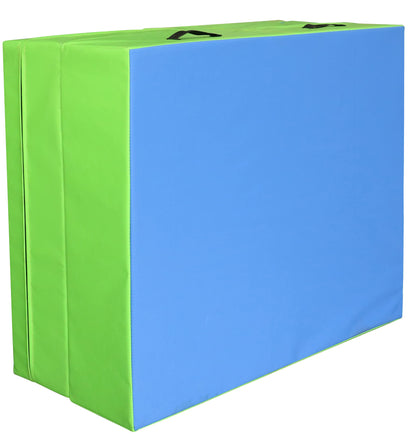 PRISP Folding Incline Gym Mat - Extra Long 71 x 30 x 14 in Wedge Gymnastics Tumbling Mat for Kids