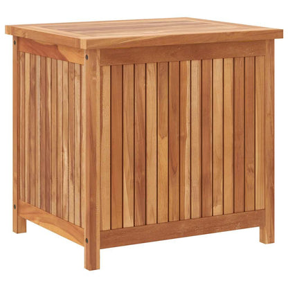 Kalmrek Patio Storage Box Solid Wood Teak 23.6"x19.7"x22.8" Outdoor Garden Deck Yard Porch Chest with Lining Organizer Bench for Cushion Tool Firewood