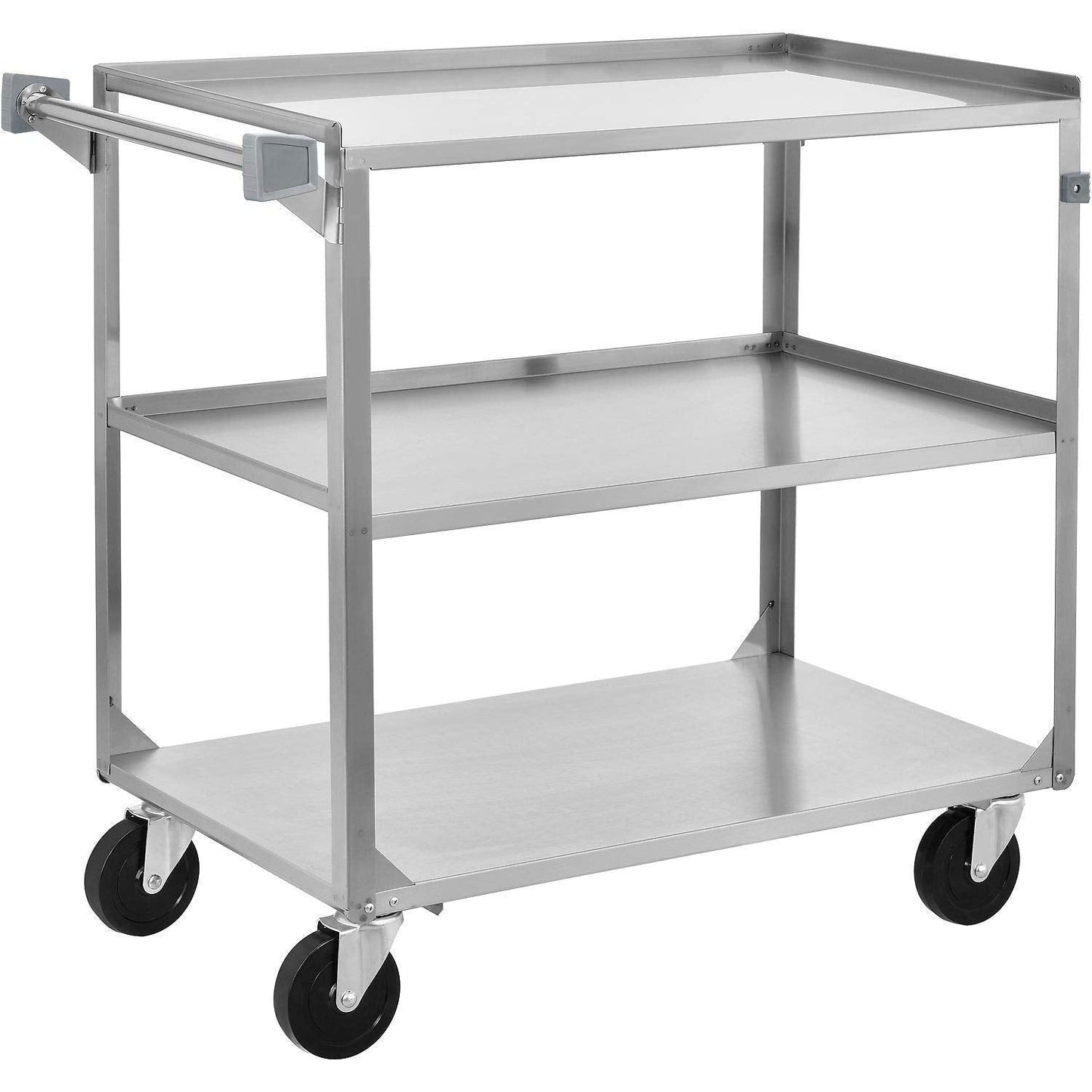 Global Industrial 3 Shelf Stainless Steel Utility Cart, 30-3/4 x 18-3/8 x 33, 300 Lb Cap