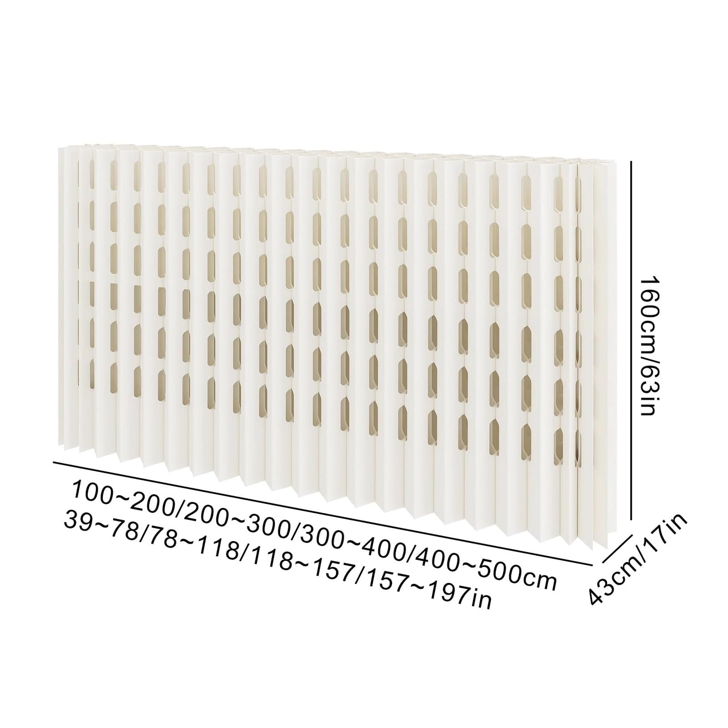 uhyOHF Portable Folding - 78"x17"x63" Temporary Room Divider for Offices & Studios - Lightweight Paper Partition for Enhanced Privacy and Space Management,Blanc-157x17x63in