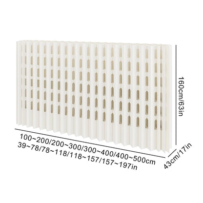uhyOHF Portable Folding - 78"x17"x63" Temporary Room Divider for Offices & Studios - Lightweight Paper Partition for Enhanced Privacy and Space Management,Blanc-157x17x63in