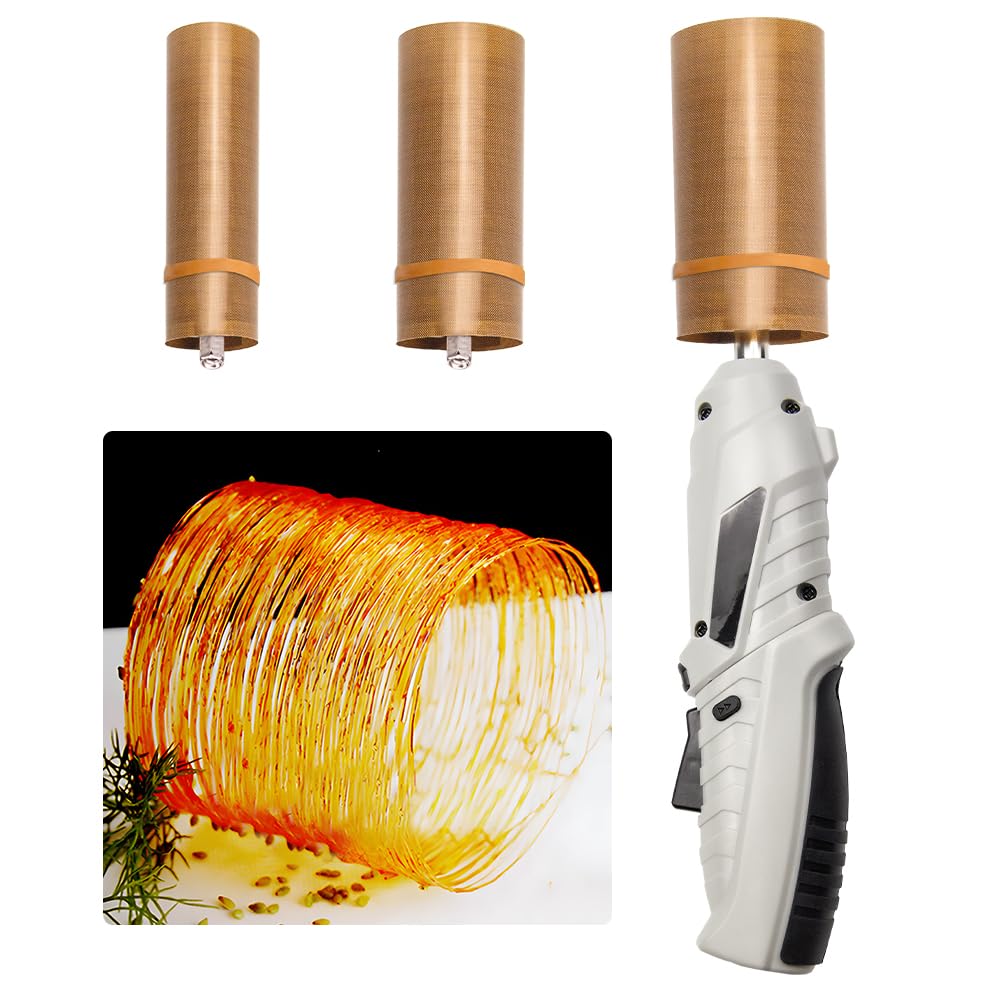 DUEBEL Pro Caramel Spirals Maker Kit, 3-in-1 Adjustable Spiral Heads for 1.2/1.6/2 inch Diameter Dessert Art for Restaurants & Home Baking