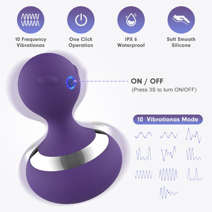 Cordless Electric Massager with 10 Powerful Vibrations, Rechargeable Handheld Neck Massager (Black)
