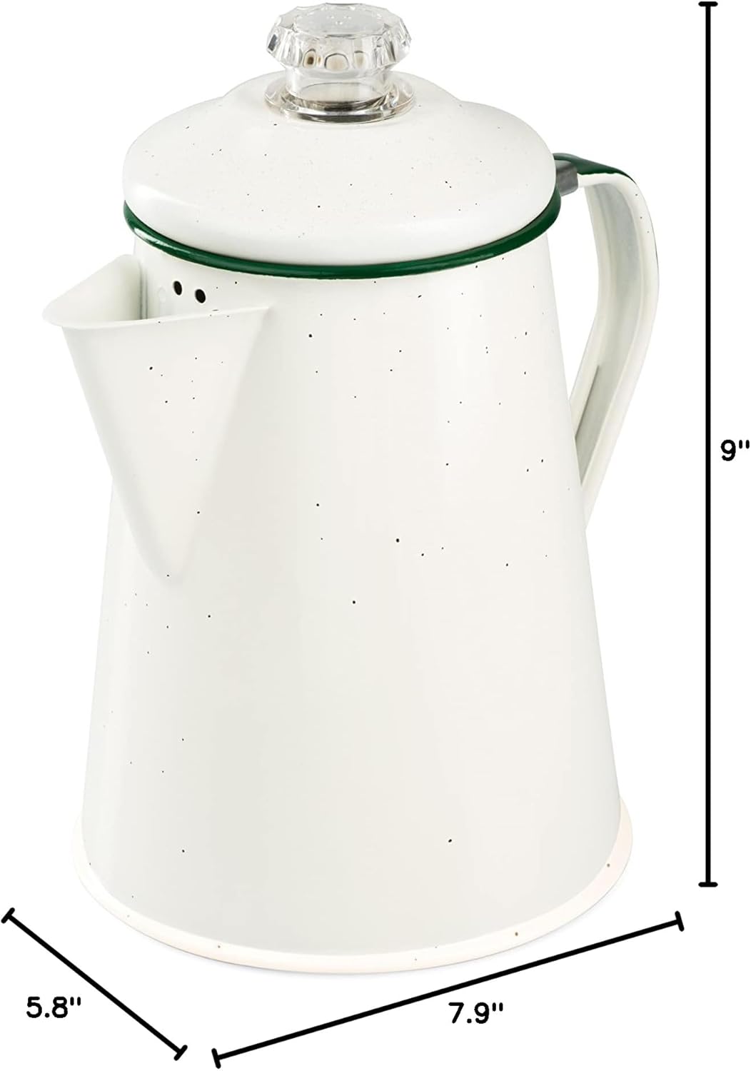 Backpacking GSI Outdoors Percolator Coffee Pot | Enamelware Campfire Coffee Boiler Kettle for Outdoor Camping Cookware