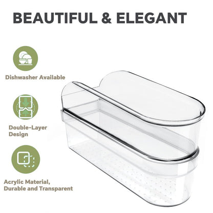Hand Mixer Storage Case for KitchenAid KHM5/KHM6/KHM7/KHM9 Series Ultra Power Speed Hand Mixers, Double layer Crylic Transparent Storage Box (Hand Mixer Not Included) (Storage Case)