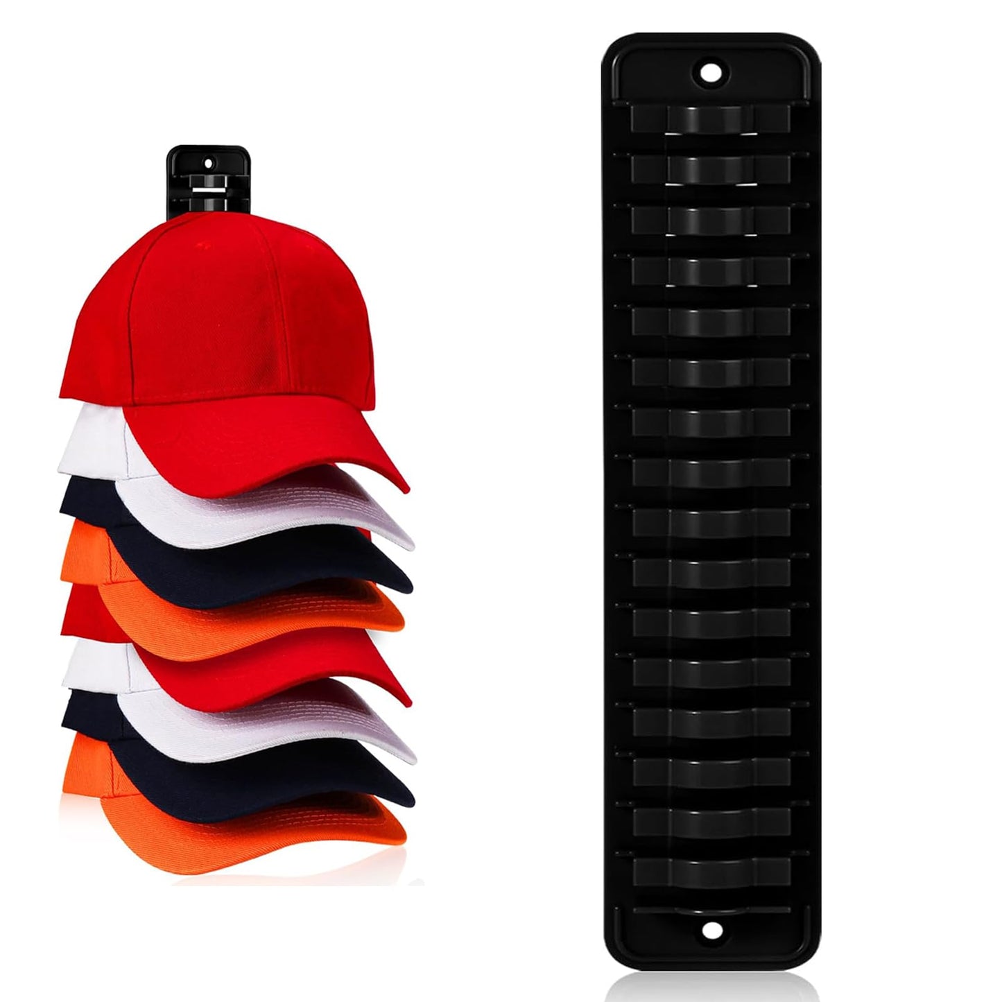 MAGTSMEI Hat Organizer for Baseball Caps, 1 Pack Hat Rack Adhesive Hat Hooks for Wall Hold Up to 16 hats, Hat Storage Display Hat Hanger Holder for Door Closet, Patent Pending