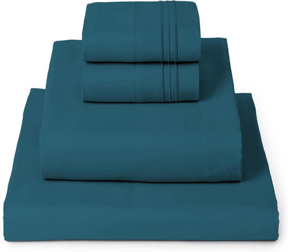 Mellanni Full Sheets Set - Iconic Collection Luxury Bedding | Extra Soft, Cooling, Wrinkle-Resistant (Teal)