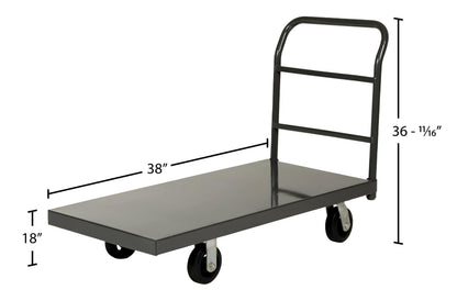 Vestil ECSPT-1832 Steel Smooth Deck Platform Truck 18 In. x 32 In. 2000 Lb. Capacity Black
