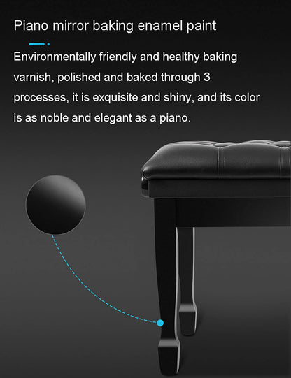 GAZOGJ Piano Stool,Dressing Table StoolGenuine Leather Keyboard Bench Piano Stool,Height Adjustable Piano Bench with Storage Compartment,58 x 41 x 48-58CM,Mahogany