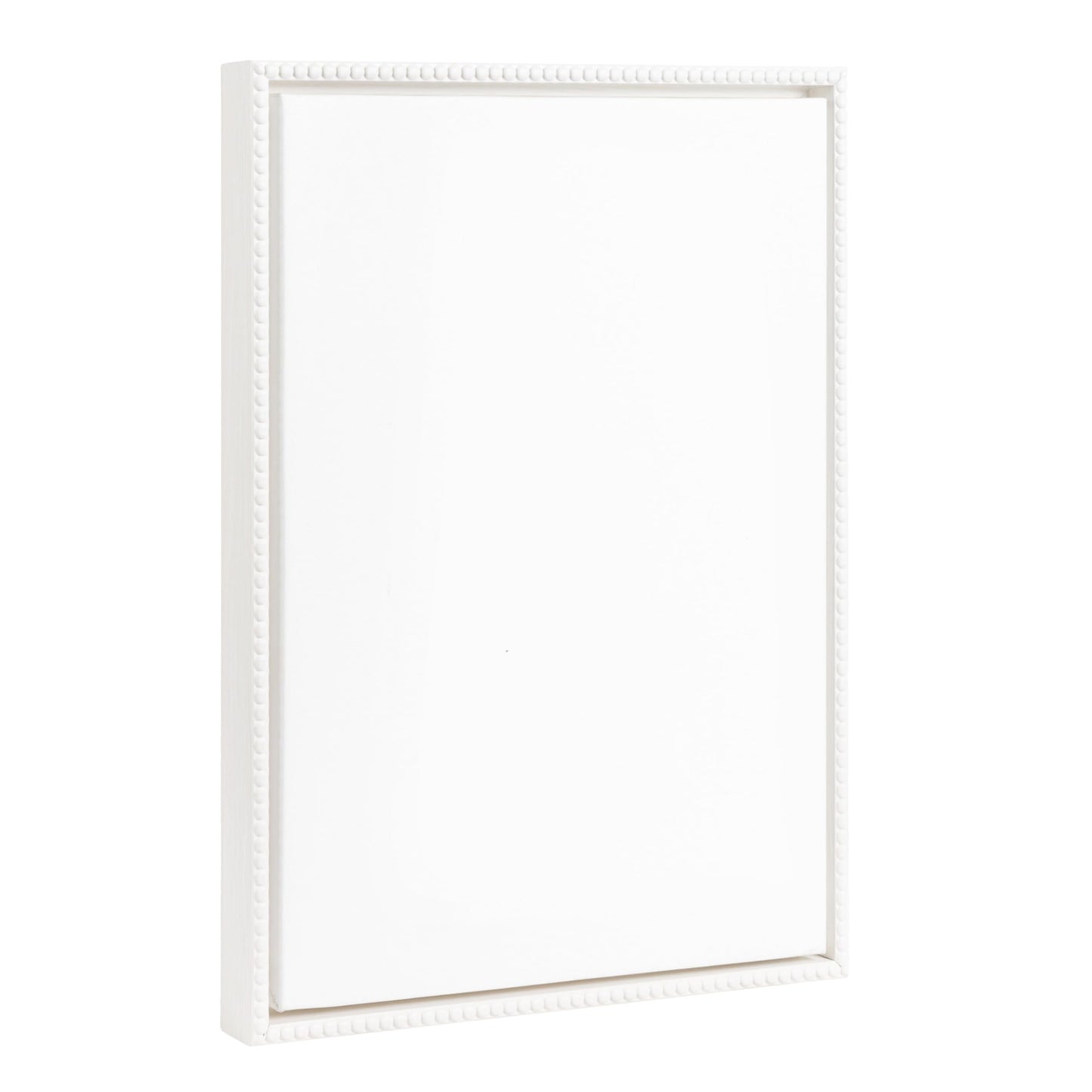 Kate and Laurel Sylvie Beaded Blank Vintage Framed Canvas Wall Art, 18x24 White, Modern Empty Canvas for Paint-Your-Own Art, Premium Canvas Already Framed