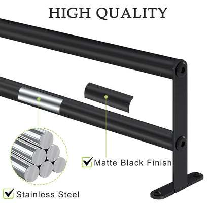 XEENEW Double Towel Bar, 24 Inch Towel Racks for Bathroom, Stainless Steel Bathroom Towel Holder, Towel Rack Wall Mounted Towel Hanger Towel Rod, Matte Black