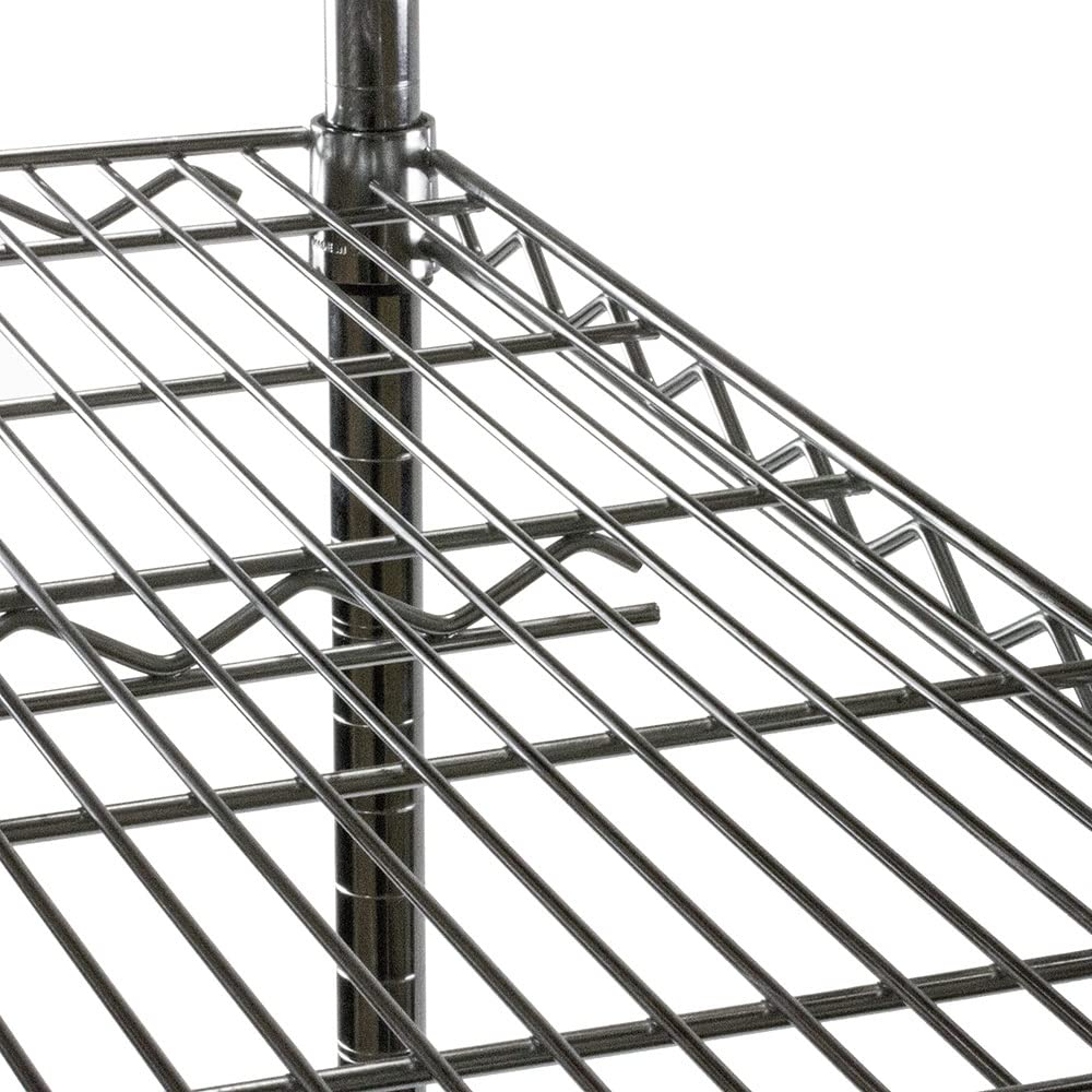 SI 5-Tier Chrome Wire Shelving Unit, 8" d x 12" w x 84" h, 800lbs Capacity Each, Modern Industrial Style, Perfect for Kitchen, Office, Garage, Bathroom, or Basement
