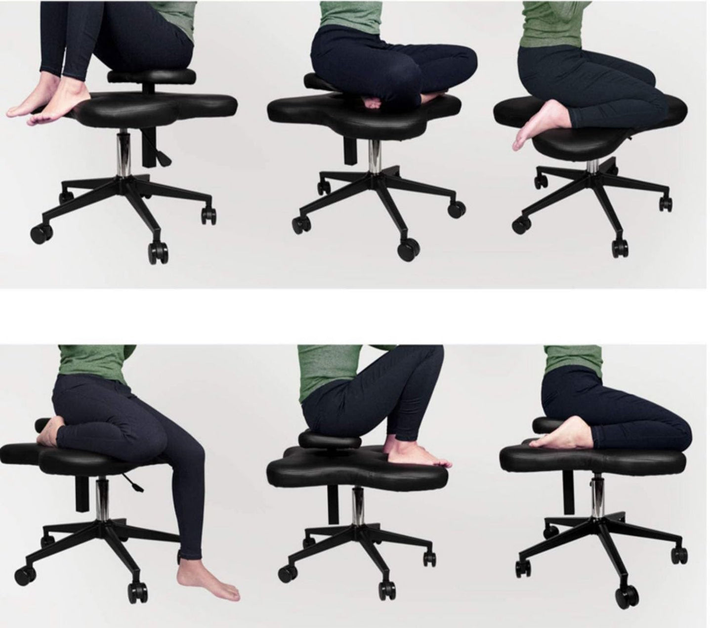 360° Rotatable Meditation Chair for Improve Posture, Cross Legged Kneeling Office Chair Game Stool with Wheels, Waterproof Ergonomic Cross Legged Chai,White-One Size