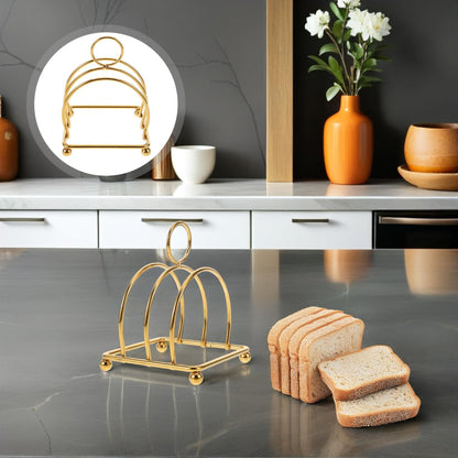 BESTOYARD 6-slices Toast Rack, Toast Holder Rack, English Style, Vintage British Bread Cooling Station with Handle, Display Tray Tool for Kitchen Bakeware, Food Server