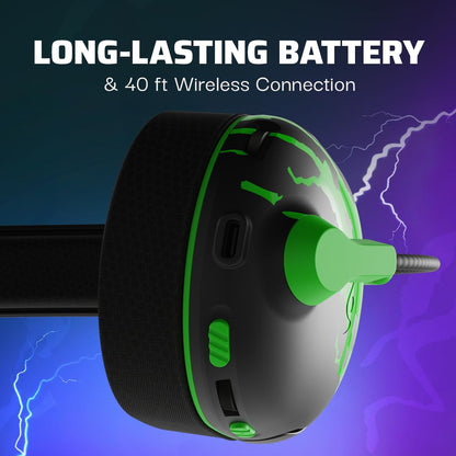 PDP AIRLITE Glow Pro Wireless Headset: Jolt Green - Xbox Series X|S, Xbox One, & Windows 10/11