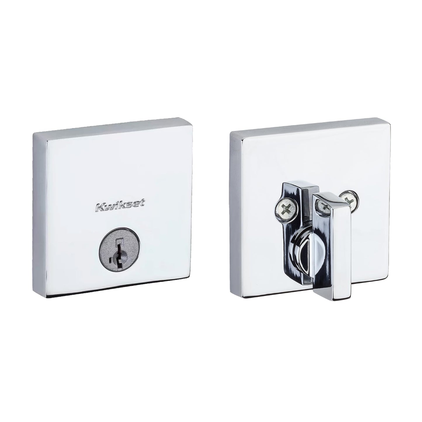 Kwikset Downtown Deadbolt Lock, Matte Black Square Exterior Keyed Front Entry Door, Pick Resistant SmartKey Rekey Security, Single Cylinder Dead Bolt, with Microban Protection