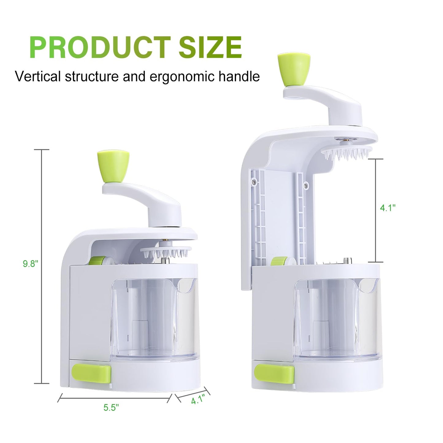 Spiralizer Vegetable Slicer 4 in 1 Rotating Blades Veggie Spiralizer, Zucchini Spiral Noodle Maker with Strong Suction Cup Vegetable Cutter Slicer Spiralizer