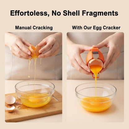 2026 New 3Pcs Stainless Steel Egg Shell Opener, Multifunctional Egg Cracker Tool for Raw & Hard-Boiled Eggs, Handheld Kitchen Gadget for Easy Peeling, Separating & Home Baking