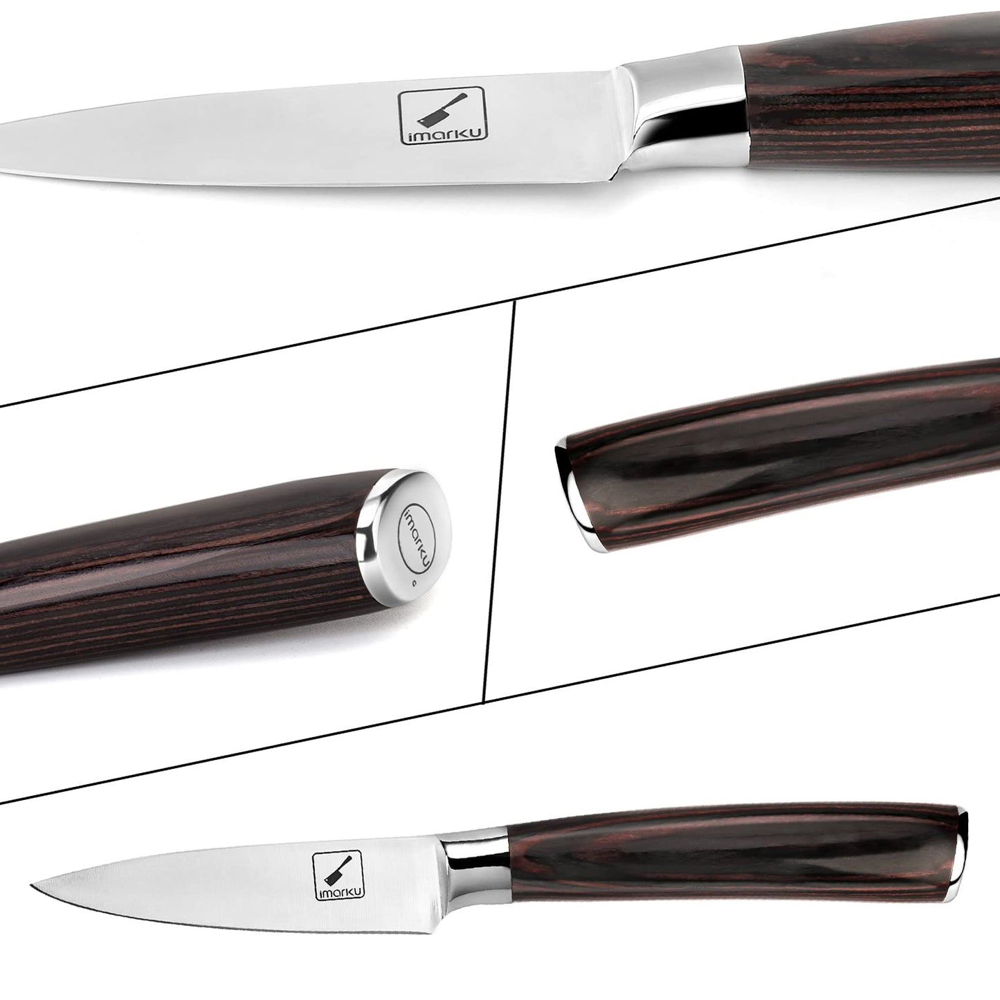 imarku Paring Knife - Paring Knives, 3.5 Inch Small Kitchen Knifes - Japanese High Carbon Stainless Steel Fruit Knife, Ergonomic Pakkawood Handle, Ultra Sharp Blade, Unique Gifts for Men and Women