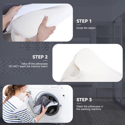 Cervical Cooling Ergonomic Pillow, Adjustable Ergonomic Memory Foam Pillow, Cervical Support & Relieves Neck and Shoulder Pain, Orthopedic Pillow for All Sleep Positions