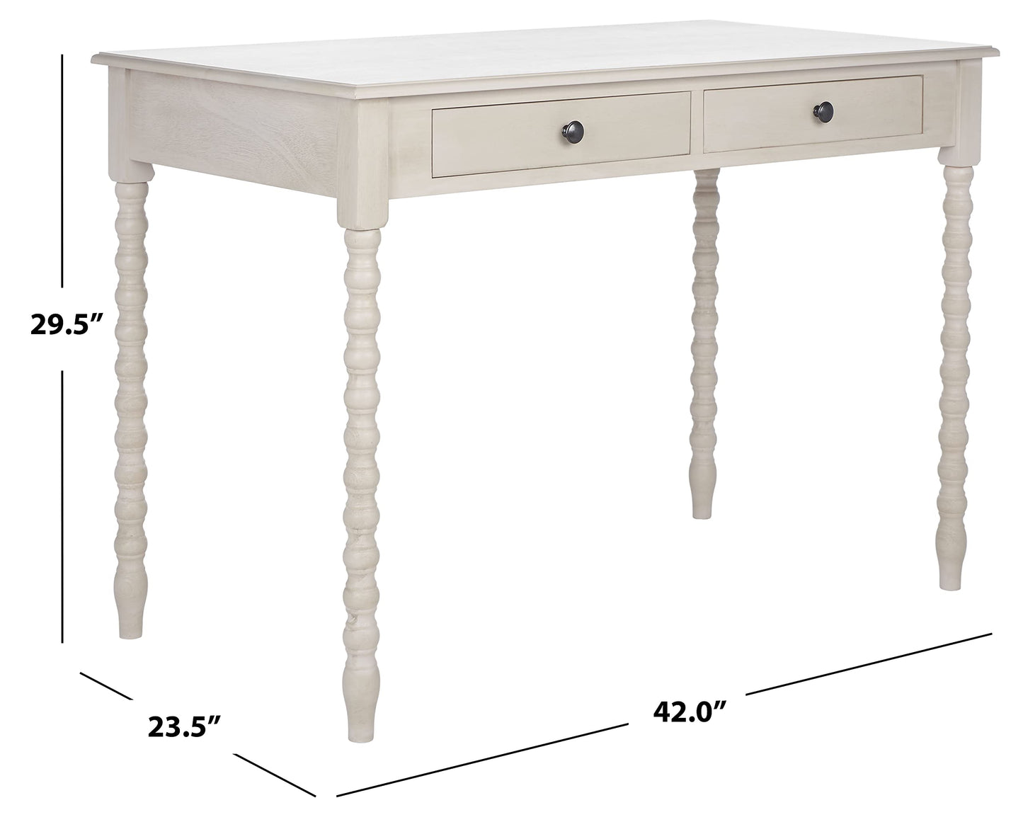SAFAVIEH Home Collection O'Mara Taupe 2-Drawer Computer Table Office Desk