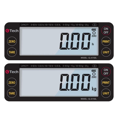 VisionTechShop GTech GL-6060L Portable Bench Scale, 60lbs Capacity with Dual Range, Reading 0-30 x 0.01lbs/30-60 x 0.02lbs, Lb/Kg Switchable, NTEP Legal for Trade