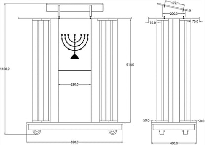 DHXIAMZ Clear Acrylic Church Forum Lectern Podium Stand with Foot Wheel Reading Table