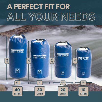 Zero Grid Dry Bag Perfect for Hiking, Camping, Canoeing Multi Sizes Waterproof Keep Goods Dry (10 Liter)